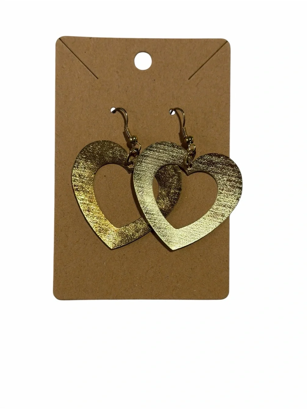 Gold Heart Cutout Drop Earrings - Women Jewelry